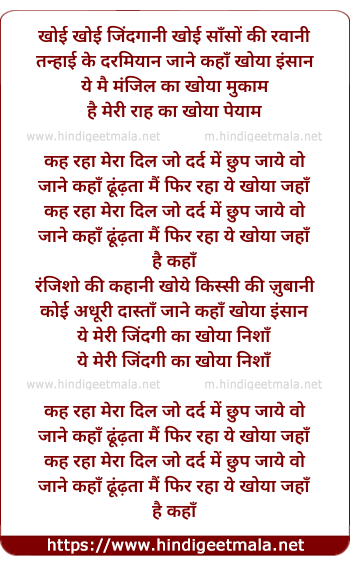 lyrics of song Keh Raha Mera Dil