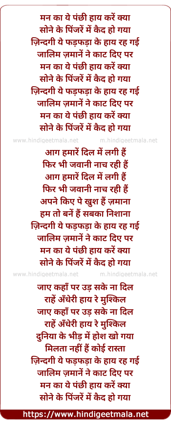 lyrics of song Man Ka Ye Panchi Hai