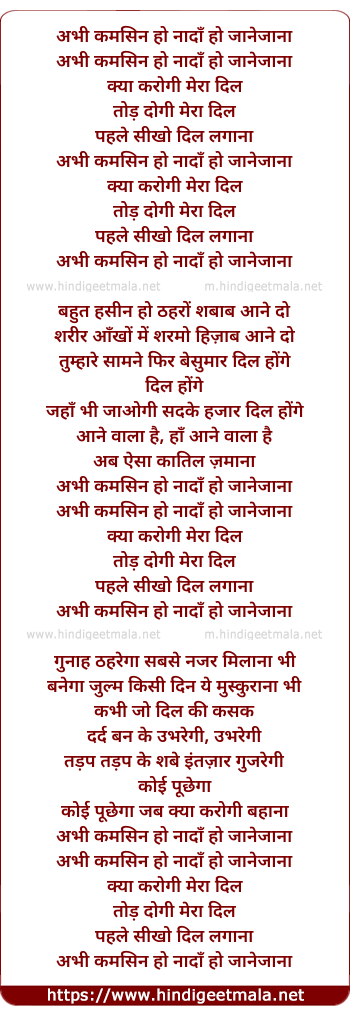 lyrics of song Tumhe Hamari Kasam Apna Dil Hame De Do