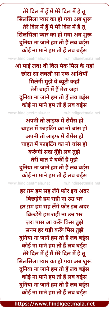 lyrics of song Hum To Hai Love Birds