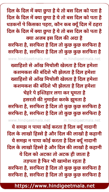 lyrics of song Sarphira (Remix)