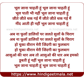 lyrics of song Bhool Jana Chahti Hu (Version 2)