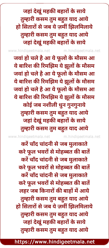 lyrics of song Tumhari Kasam (Gopalaa)